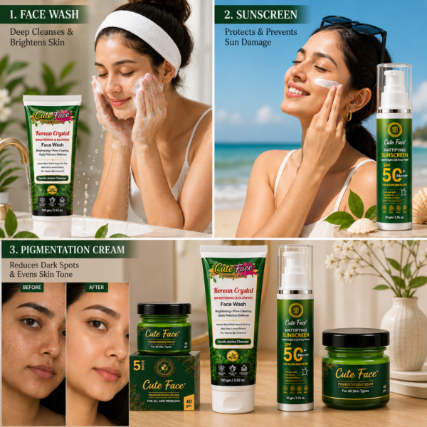 cute face 3 in 1 skincare kit: complete glow