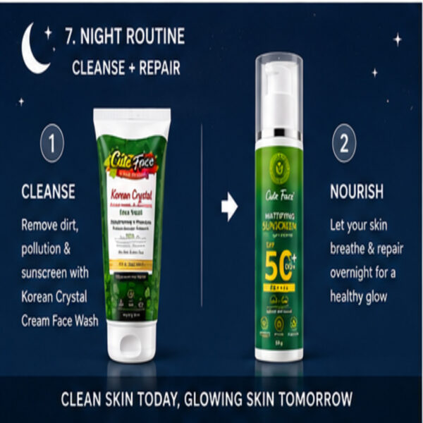cute face korian crystal face wash with spf 50 mattifying sunscreen